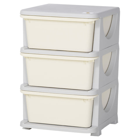Rootz Children's Storage Box - 3 Large Drawers - Kid-Friendly Organizer - Safety Rounded Edges - 37x37x56.5 cm