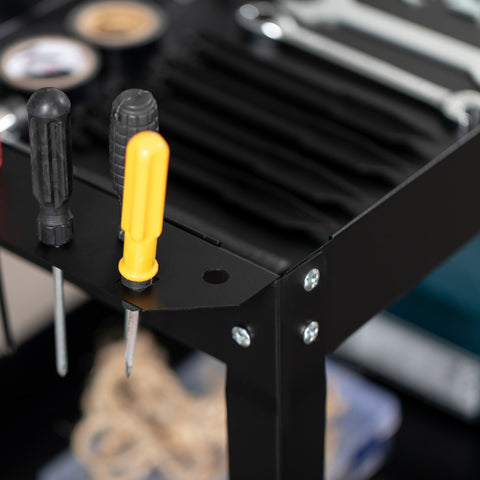 Rootz Steel Workshop Trolley - Rolling Cart - Tool Organizer - Durable Cold-Rolled Steel - 83cm x 35.3cm x 76cm - Max Load 150kg