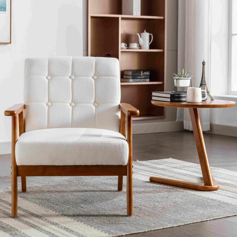 Rootz Mid-Century Modern Leisure Chair - Armchair - Lounge Seat - High Comfort - 77cm x 64.5cm x 71cm