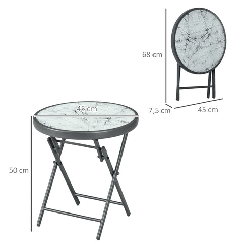 Rootz Foldable Side Table - Outdoor Folding Table - Compact Patio Table - Weatherproof & Easy to Clean - 45 x 45 x 50 cm