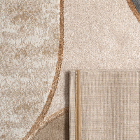 Geometric & Botanical Pattern Rug – Soft, Durable Short Pile – Elegant Design