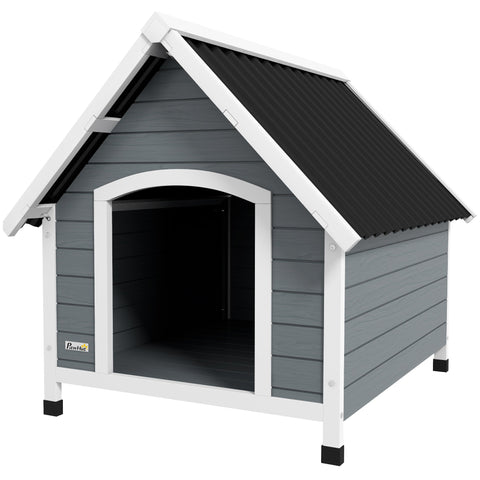 Rootz Wooden Dog House - Outdoor Pet Shelter - Weatherproof Kennel - Comfortable & Protective - 84 x 99 x 87 cm