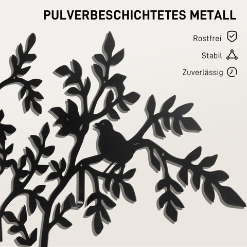 Rootz Wall-Mounted Wardrobe Hook - Coat Rack - Tree Design Hook - Space-saving - 120cm x 5cm x 175cm - Black