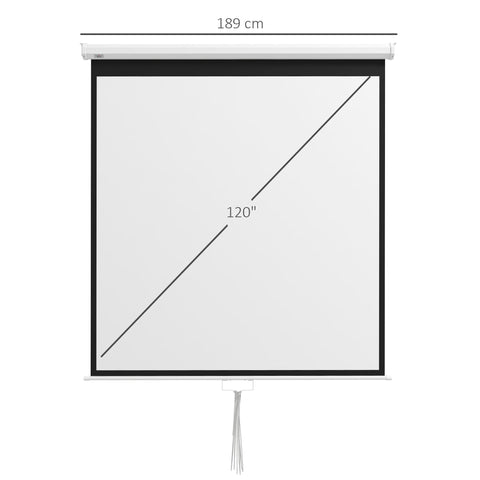 Rootz 99" Projection Screen - Video Projector Screen - Home Theater Screen - 4K HD Clarity - 178cm x 178cm