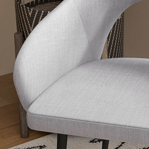 Rootz Upholstered Dining Chair - Minimalist Style - Gray and Black - Stain-Resistant - 56cm x 58.5cm x 84.5cm