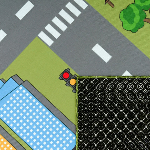 Kids Play Rug – City Streets Design – Soft & Durable – Easy Clean Playmat