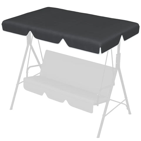 Rootz Garden Swing - Hollywood Swings - Replacement Roof - Canopy - UV50+ Protection - Protection Rain - Foldable - Space-saving - Polyester - Black - 192 X 144 Cm
