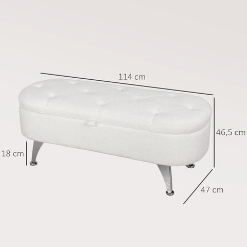 Rootz Storage Bench - Upholstered Seating - Ottoman Bench - Handy Storage - 114cm x 47cm x 46.5cm