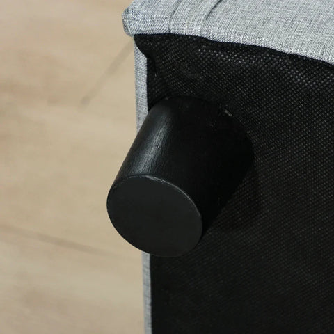 Rootz Children's Sofa - Chaise Longue - Hidden Storage Compartment - Eucalyptus Wood Frame - Imitation Linen - Gray - 80 x 40 x 49cm