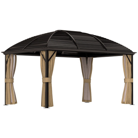 Rootz Garden Pavilion - Party Tent - Marquee Tent - Waterproof Protection - 398cm x 298cm x 280cm - Brown