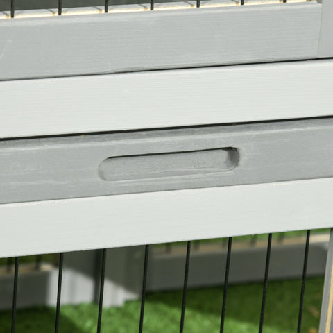 Rootz Floor-Standing Rabbit Stable - Bunny House - Outdoor Enclosure - Solid Wood - 150 x 52 x 68 cm - Durable & Spacious