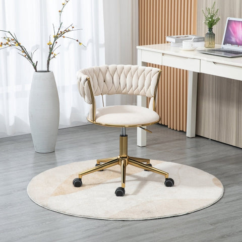 Rootz Velvet Office Chair - Ergonomic Chair - Swivel Chair - Comfortable & Stylish - 62L x 62W x 67H cm