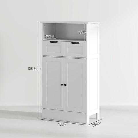 Rootz Bathroom Cabinet - Storage Unit - Organizer - Adjustable Shelf - 60 x 30 x 109 cm