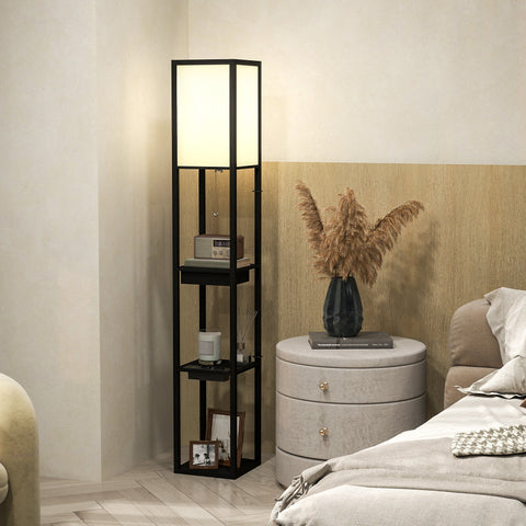 Rootz Floor Lamp - Standing Light - Tower Lamp - USB Ports & Foot Switch - 26L x 26B x 269H cm