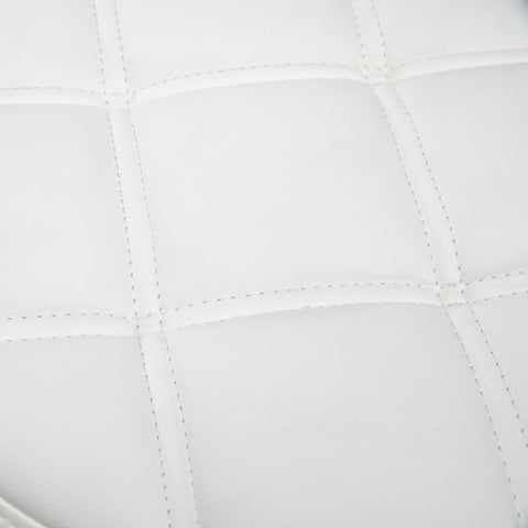 Rootz Swivel Stool - Rolling Stool - Height Adjustable Salon Stool - Faux Leather - Armless Design - Elegant Quilted Pattern - 35.5cm x 51-67cm