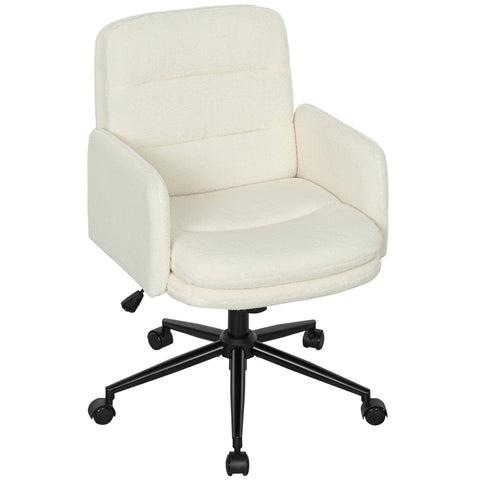 Rootz Ergonomic Mobile Office Chair - Desk Chair - Rotatable Seating - Comfort Fabric - 61.5cm x 65cm x 91-101cm -White