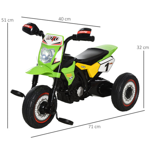 Rootz Kindertrike Motocross - Toddler Tricycle - Toy Bike - Music, Lights & Storage - 71cm x 40cm x 51cm, Green