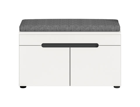 Rootz Bench with Seat Cushion - Entryway Bench - Hallway Seating - Enhanced Comfort - 80x45x37 cm - White Imitation