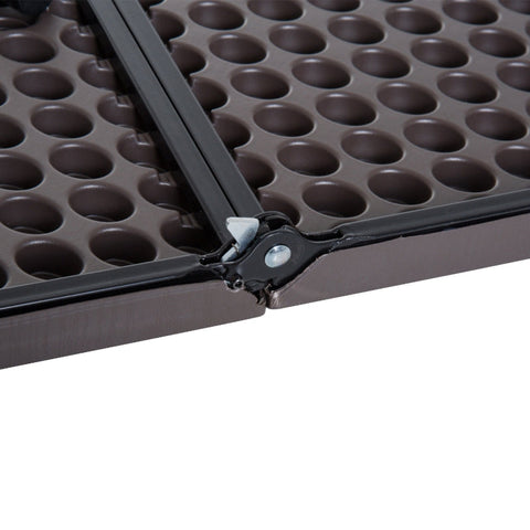 Rootz Folding Camping Table - Picnic Table - Outdoor Table - Powder-Coated Metal Frame - Easy-Care Plastic Top - 86cm x 86cm x 71.5cm