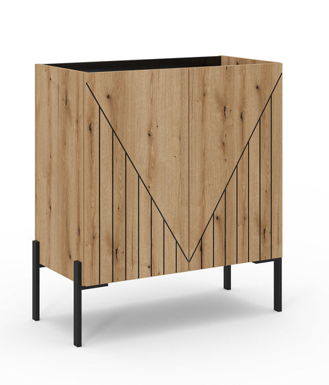 Rootz Chest of Drawers - Storage Cabinet - Dresser - Easy-Care Surfaces - 80x91x40 cm - Brown and Black