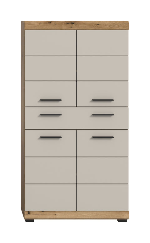 Rootz Midi Cabinet - Storage Unit - Versatile Furniture - Easy-care MDF - 74x141x31cm Brown