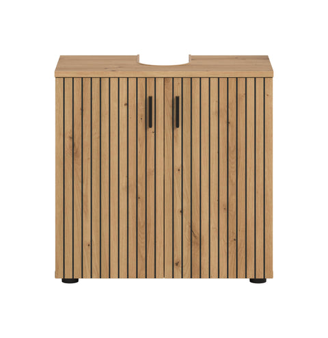 Rootz Vanity Unit - Cabinet - Storage Solution - Easy-Care Design - Brown Imitation - 60 x 59 x 30 cm