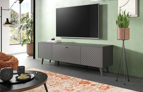 Rootz Lowboard TV Stand - Entertainment Console - Storage Cabinet - Modern Design - 185cm x 55cm x 40cm