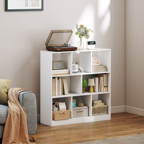 Rootz Bookcase - Regal Standregal - Bookshelf - Organizer - 8 Shelves - Spacious Storage - 97.5 x 30 x 100 cm - White