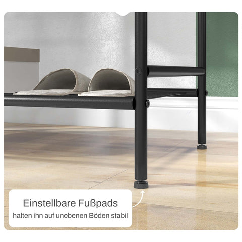 Rootz Clothes Rack - Coat Stand - Garment Rack - Steel Frame - Bamboo - 80.5cm x 40.5cm x 162.5cm - Organize Wardrobe - 2 Rails - Shoe Shelf