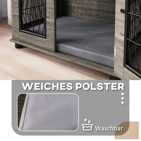 Rootz Dog Crate - Dog Box - Pet Kennel - Stylish - Secure - Comfortable - 80cm x 56cm x 63cm - Chipboard & Steel