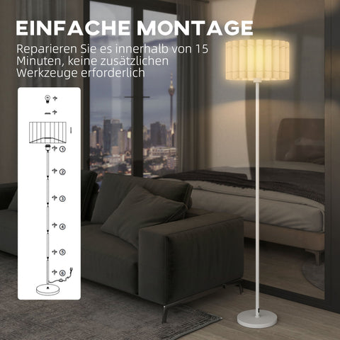 Rootz Retro Style Floor Lamp - Modern Light Fixture - Standing Lamp - Durable Metal Rod - 153cm x Ø35cm x Ø2.5cm