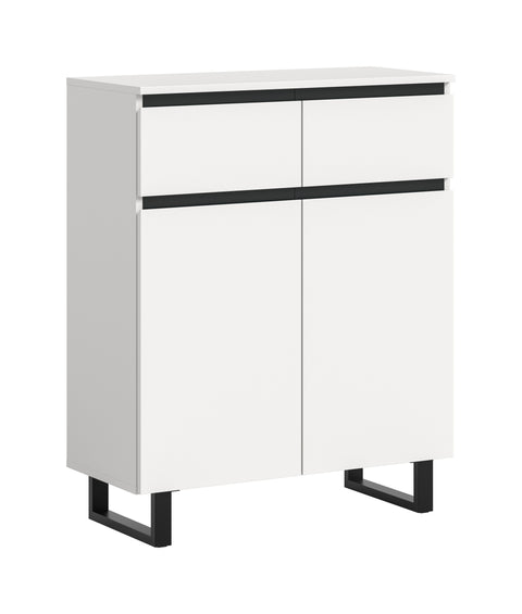 Rootz Chest of Drawers - Storage Cabinet - Organizer - Ample Storage - 80x99x36 cm - White and Black