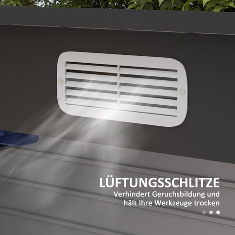 Rootz Steel Garden Shed - Tool Storage - Outdoor Cabinet - Galvanized Steel - Secure & Organize - Weather Resistant - Easy Assembly - 249cm x 121cm x 166/183cm