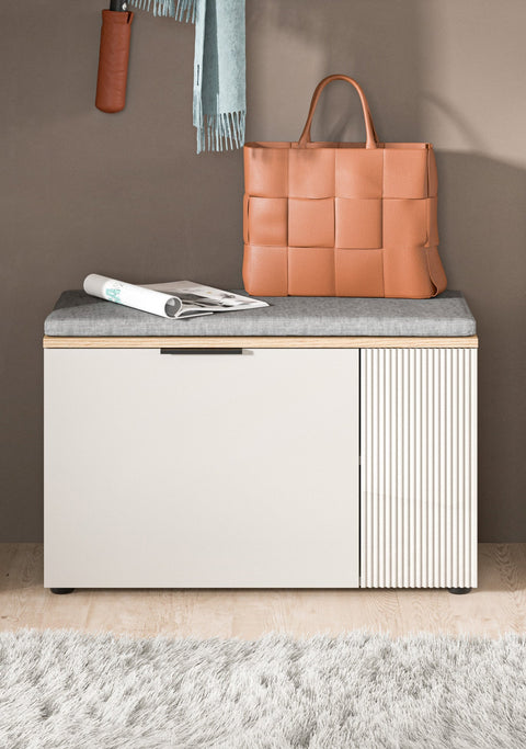 Rootz Brown, Grey Bench Set - Bathroom Seat - Entryway Storage - High Load Capacity 90kg - 80x48x36cm