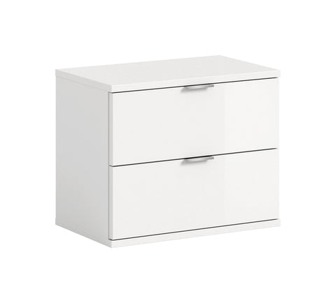 Rootz Bench/Chest of Drawers - Storage Seat - Hallway Furniture - High-Gloss White - 2 Drawers - Easy Care - 52x42x37cm