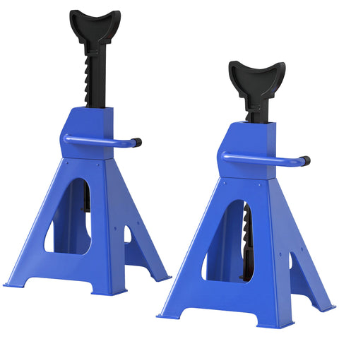 Rootz 3 Ton Load-Bearing Support Stands - Car Jack Stands - Adjustable Vehicle Supports - Carbon Steel - 27cm x 24cm x 38.5-60cm