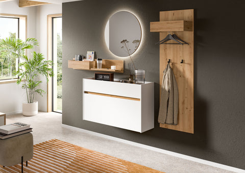 Rootz 4-Piece Wardrobe Combo - Storage Furniture - LED Set - Ample Space - Chipboard - 197cm x 205cm x 32cm