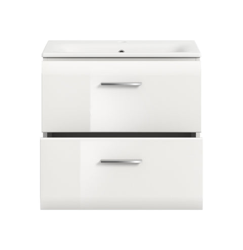 Rootz Washbasin with Sink - Vanity Unit - Bathroom Cabinet - Optimal Storage - 60x55x46 cm