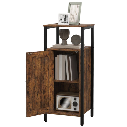 Rootz Side Table - Bedside Table - Industrial Style Cabinet - Adjustable Storage - 34cm x 30cm x 80cm