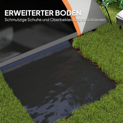 Rootz 2-Person Dome Tent - Family Tent - Waterproof Shelter - Safer Camping - 210cm x 140cm x 110cm - Gray + Rust Red