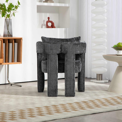 Rootz Modern Chenille Lounge Chair - Single Chair - Ergonomic Seating - Skin-Friendly Fabric - 60L x 44W x 65H cm