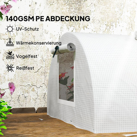 Rootz Foil Greenhouse - Mini Tunnel Greenhouse - UV-Resistant Plant Shelter - Protects Plants - 200cm x 80cm x 45cm