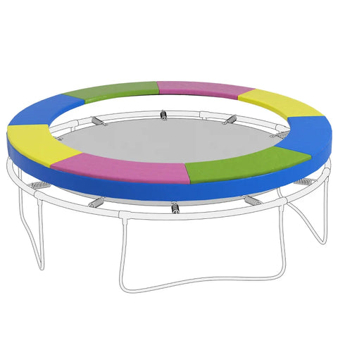 Rootz Vervangende Randafdekking Voor Trampolines - Trampoline Randvulling - Waterdicht - Scheurvast - Geel + Roze + Groen + Blauw - Ø244 x 30H cm