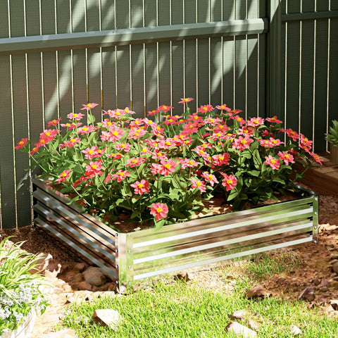 Rootz Garden Bed Planting Box - Planter - Raised Garden - Durable Steel - 120cm x 120cm x 30cm