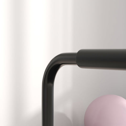 Rootz Dip Station - Push-Up Bars - Bodyweight Bar - Height Adjustable 80-105 cm - Steel Frame - Non-Slip - Stable Base 70 x 50 cm - Black