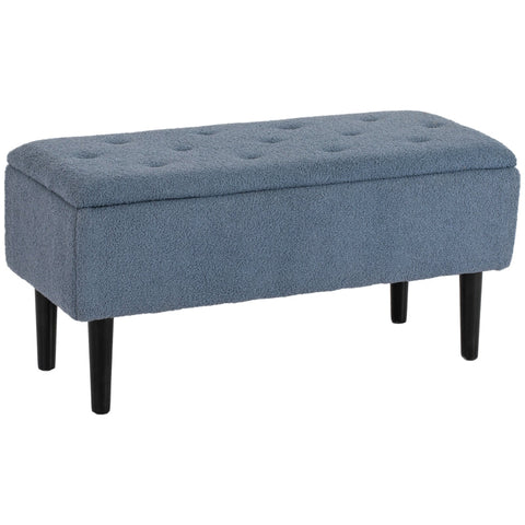 Rootz Upholstered Bench - Storage Bench - Entryway Bench - Elegant Cashmere-Look Cover - 95cm x 38cm x 45cm