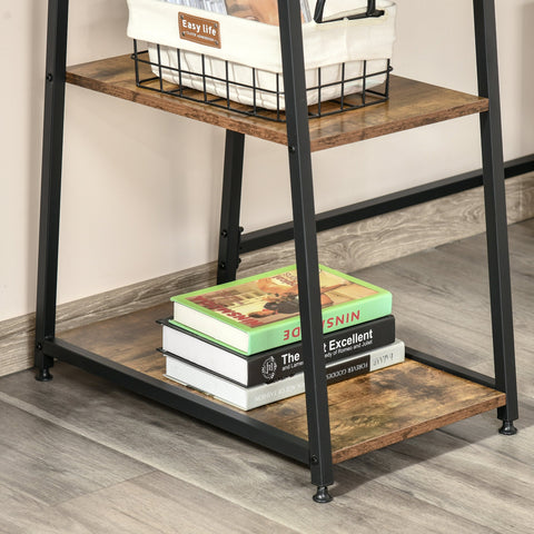 Rootz Industrial Design Office Desk - Workspace Table - Reclaimed Wood Look - Storage Shelves - 120cm x 60cm x 76cm