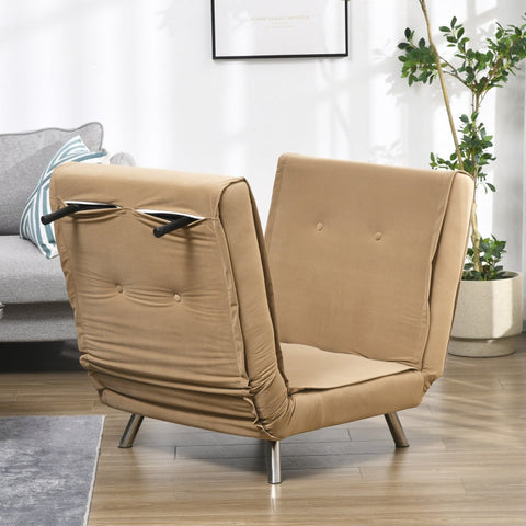 Rootz Reclining Chair - Lounge Chair - Single Bed - Adjustable Backrest - Velvet Fabric - 77cm x 88cm x 83cm