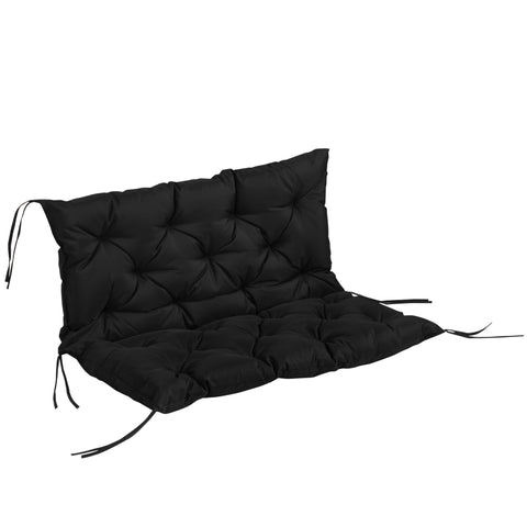 Rootz 3 Seated Bank Cover - Bench Pad - Garden Furniture Cushion - Enhances Comfort - 100x98x8cm - Black Polyester Foam