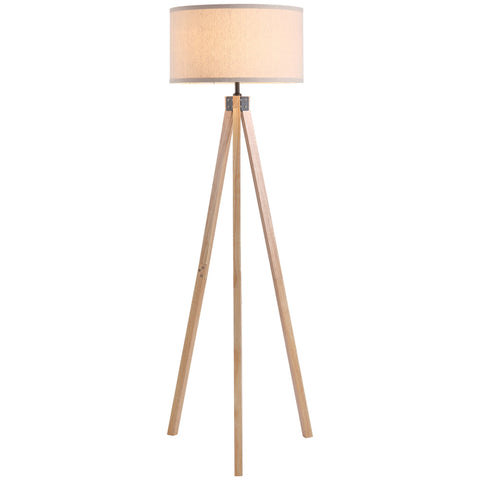 Rootz Floor Lamp - Scandinavian Style Light Fixture - Pine Wood Stand - Warm Ambient Lighting - Ø 45 x 152H cm